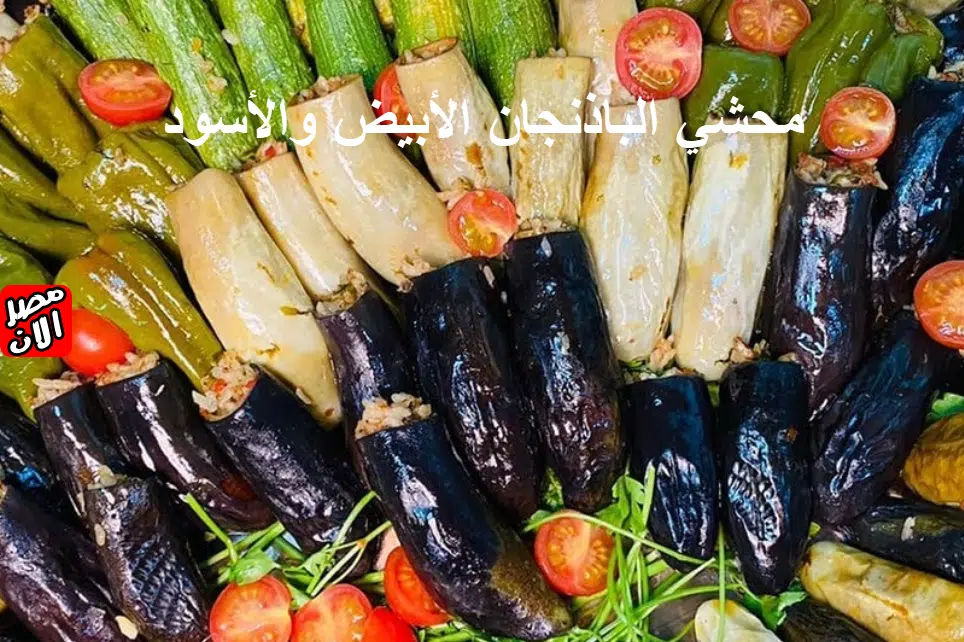 محشي الباذنجان الأبيض والأسود